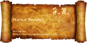 Hurta Mendel névjegykártya